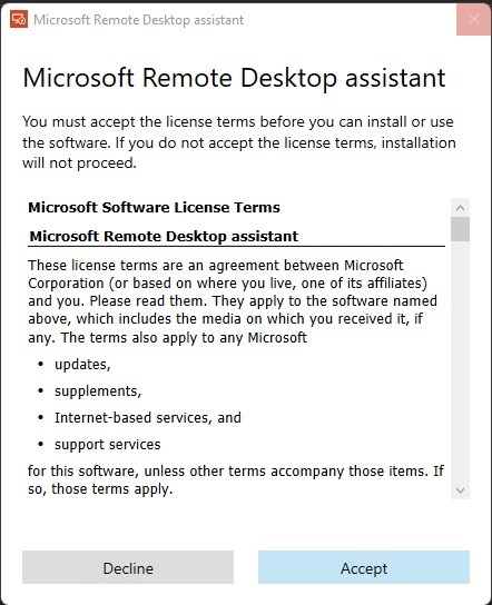 Microsoft Remote Desktop assistant