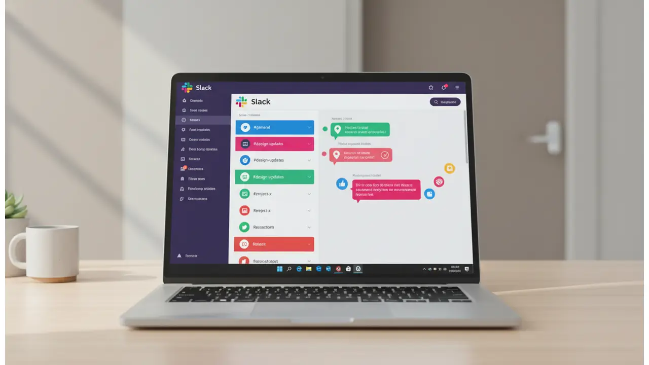 Slack software interface on Windows desktop
