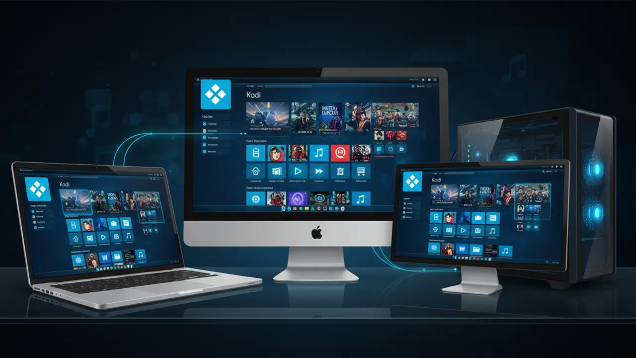 Kodi software interface on desktop