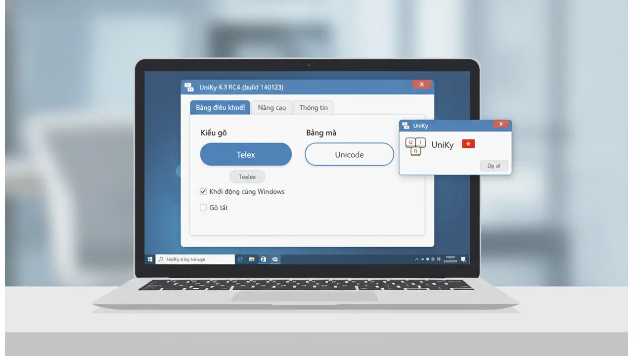 Unikey Vietnamese typing software on Windows