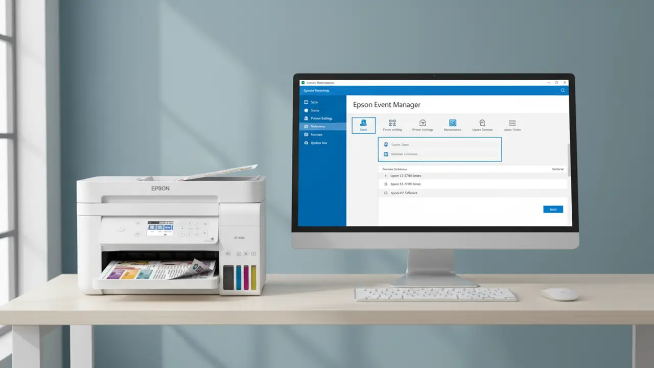 Epson Event Manager software interface for ET-3760 printer